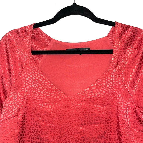 WHBM Hot Pink Metallic Leopard Print Sweetheart Neck Blouse Small Women’s - Picture 2 of 12